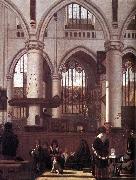 WITTE, Emanuel de The Interior of the Oude Kerk, Amsterdam, during a Sermon oil painting picture wholesale